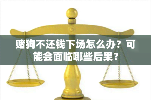 狗不还钱下场怎么办？可能会面临哪些后果？