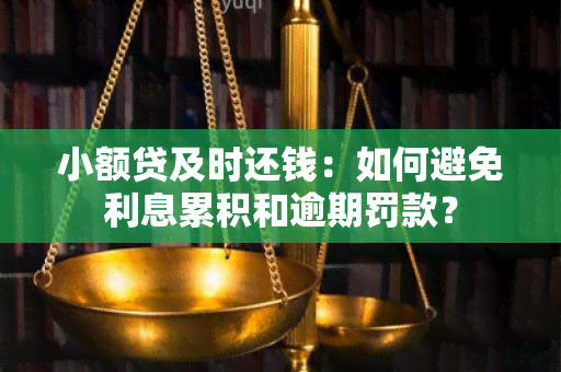 小额贷及时还钱：如何避免利息累积和逾期罚款？