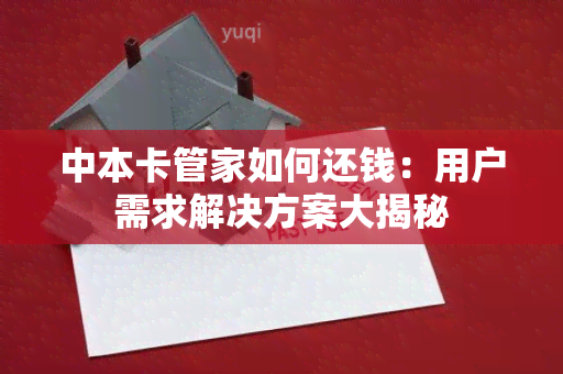 中本卡管家如何还钱：用户需求解决方案大揭秘