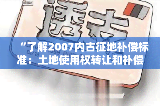 “了解2007内古征地补偿标准：土地使用权转让和补偿费用计算方法”