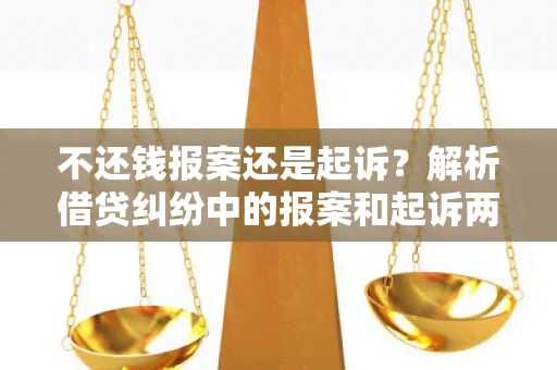 不还钱报案还是起诉？解析借贷纠纷中的报案和起诉两种方式