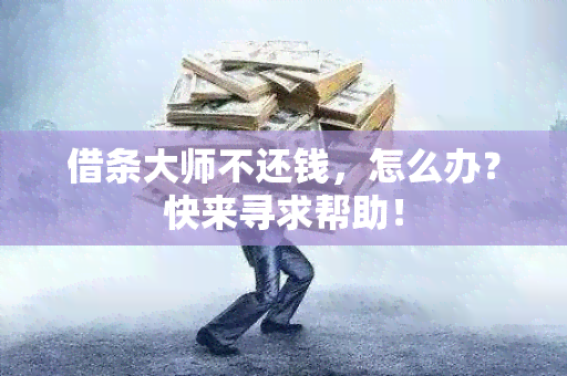 借条大师不还钱，怎么办？快来寻求帮助！