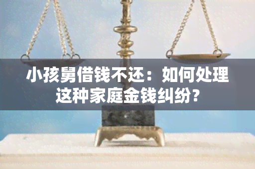 小孩舅借钱不还：如何处理这种家庭金钱纠纷？