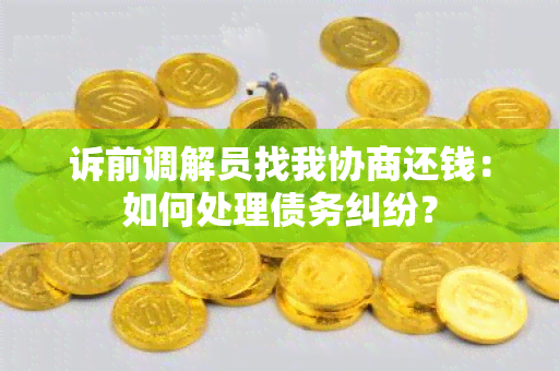 诉前调解员找我协商还钱：如何处理债务纠纷？