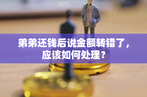 弟弟还钱后说金额转错了，应该如何处理？