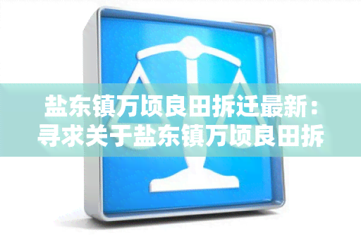 盐东镇万顷良田拆迁最新：寻求关于盐东镇万顷良田拆迁最新进展的信息