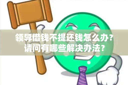 领导借钱不提还钱怎么办？请问有哪些解决办法？