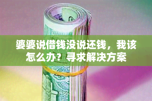 婆婆说借钱没说还钱，我该怎么办？寻求解决方案