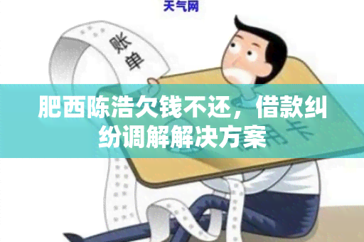 肥西陈浩欠钱不还，借款纠纷调解解决方案