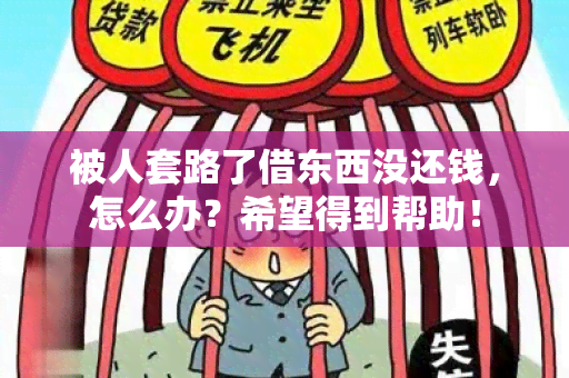 被人套路了借东西没还钱，怎么办？希望得到帮助！