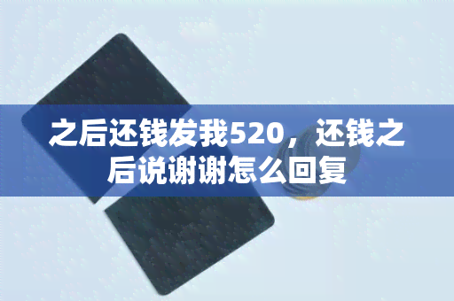 之后还钱发我520，还钱之后说谢谢怎么回复