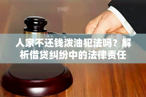 人家不还钱泼油犯法吗？解析借贷纠纷中的法律责任