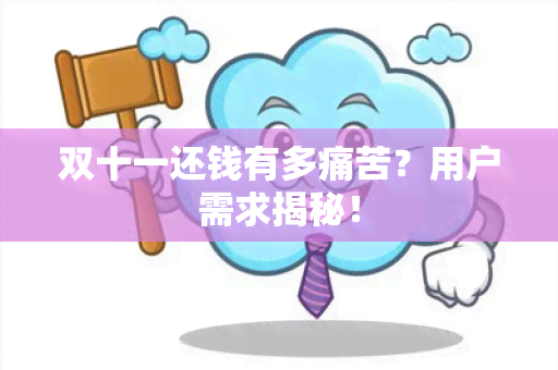 双十一还钱有多痛苦？用户需求揭秘！