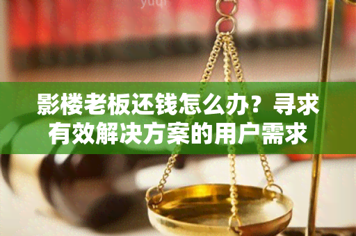 影楼老板还钱怎么办？寻求有效解决方案的用户需求