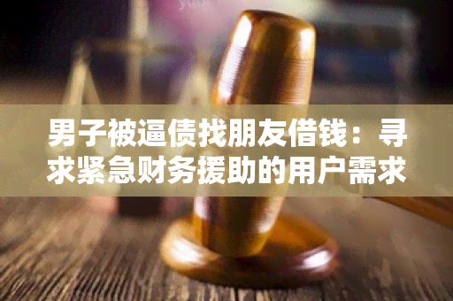 男子被逼债找朋友借钱：寻求紧急财务援助的用户需求