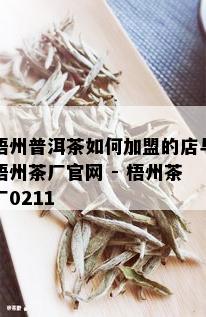 梧州普洱茶如何加盟的店与梧州茶厂官网 - 梧州茶厂0211