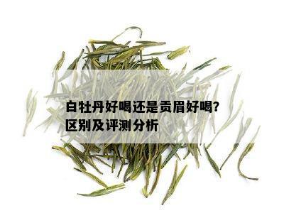 白牡丹好喝还是贡眉好喝？区别及评测分析