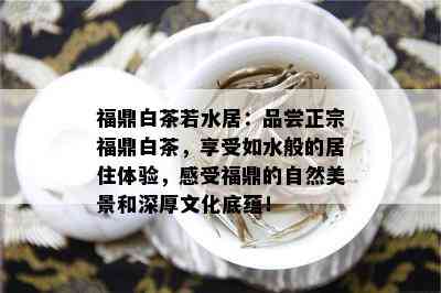 福鼎白茶若水居：品尝正宗福鼎白茶，享受如水般的居住体验，感受福鼎的自然美景和深厚文化底蕴！