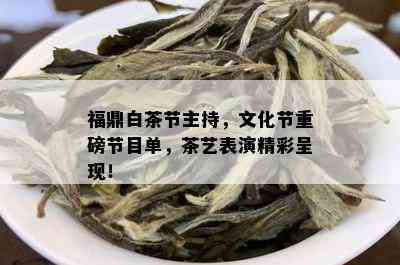 福鼎白茶节主持，文化节重磅节目单，茶艺表演精彩呈现！