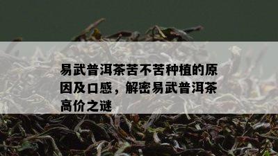 易武普洱茶苦不苦种植的原因及口感，解密易武普洱茶高价之谜