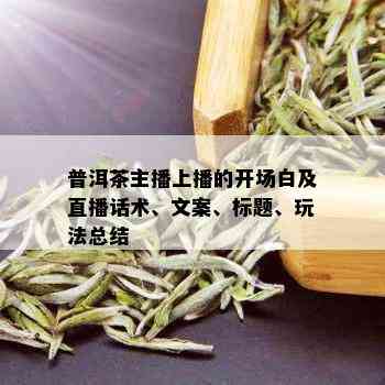 普洱茶主播上播的开场白及直播话术、文案、标题、玩法总结