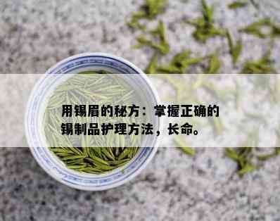 用锡眉的秘方：掌握正确的锡制品护理方法，长命。