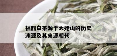 福鼎白茶源于太姥山的历史渊源及其来源朝代