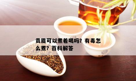 贡眉可以煮着喝吗？有怎么煮？百科解答