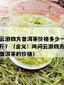 云游四方普洱茶价格多少一斤？（含义：询问云游四方普洱茶的价格）