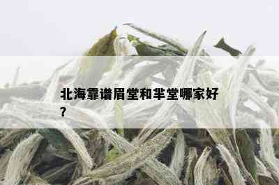 北海靠谱眉堂和芈堂哪家好？