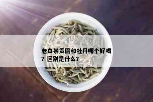 老白茶贡眉和牡丹哪个好喝？区别是什么？