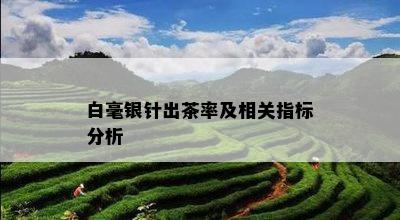 白毫银针出茶率及相关指标分析