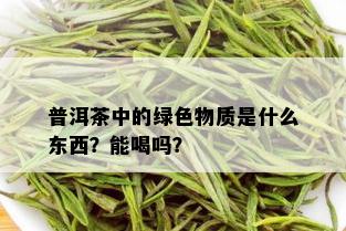 普洱茶中的绿色物质是什么东西？能喝吗？