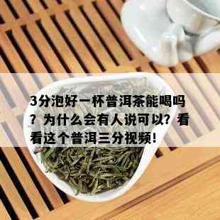 3分泡好一杯普洱茶能喝吗？为什么会有人说可以？看看这个普洱三分视频！