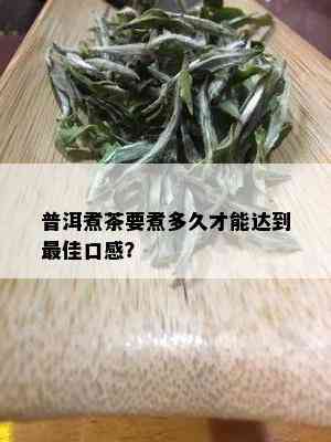 普洱煮茶要煮多久才能达到更佳口感？