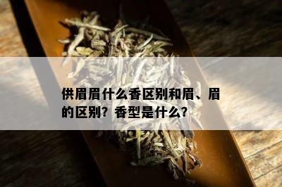 供眉眉什么香区别和眉、眉的区别？香型是什么？