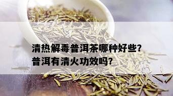 清热解普洱茶哪种好些？普洱有清火功效吗？