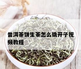 普洱茶饼生茶怎么撬开子视频教程