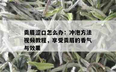 贡眉涩口怎么办：冲泡方法视频教程，享受贡眉的香气与效果