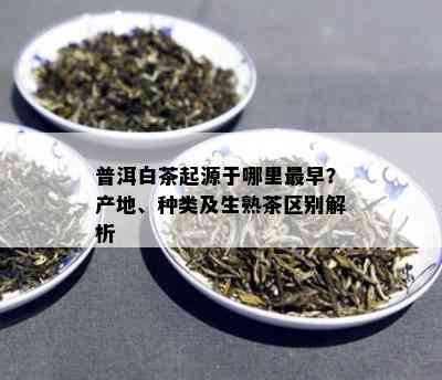 普洱白茶起源于哪里最早？产地、种类及生熟茶区别解析