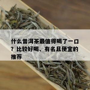 什么普洱茶最值得喝了一口？比较好喝、有名且便宜的推荐