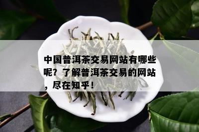 中国普洱茶交易网站有哪些呢？了解普洱茶交易的网站，尽在知乎！