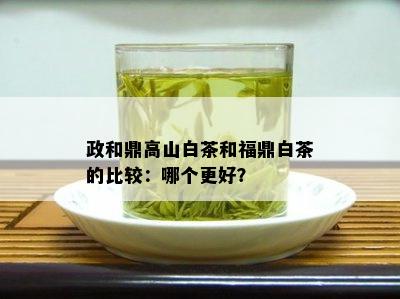 政和鼎高山白茶和福鼎白茶的比较：哪个更好？