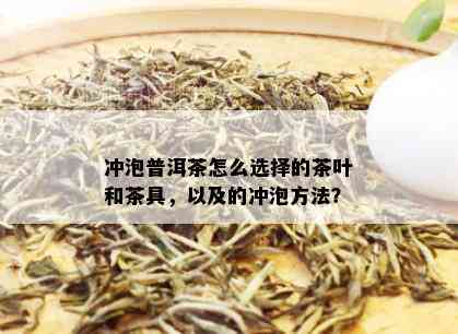 冲泡普洱茶怎么选择的茶叶和茶具，以及的冲泡方法？