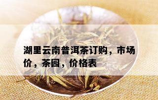 湖里云南普洱茶订购，市场价，茶园，价格表