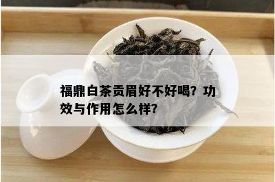 福鼎白茶贡眉好不好喝？功效与作用怎么样？