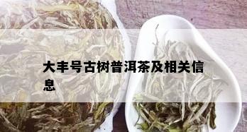 大丰号古树普洱茶及相关信息