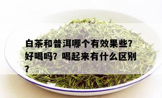 白茶和普洱哪个有效果些？好喝吗？喝起来有什么区别？