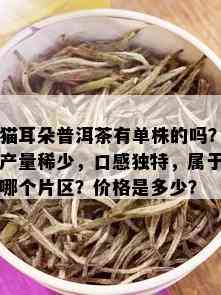 猫耳朵普洱茶有单株的吗？产量稀少，口感独特，属于哪个片区？价格是多少？