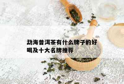 勐海普洱茶有什么牌子的好喝及十大名牌推荐